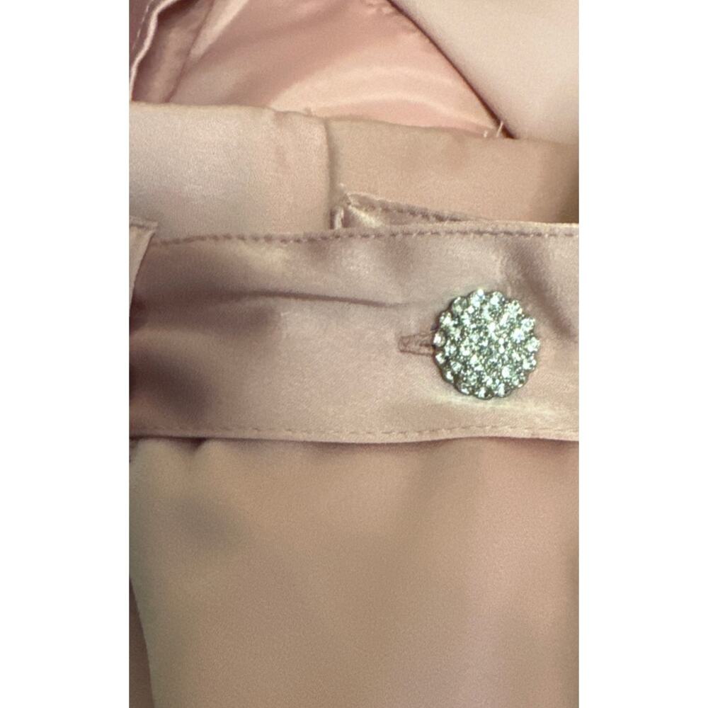 NWT Blue Sol Women's Satin Glitz Button Flare Size 14 Pants Dusty Pink - Picture 6 of 6